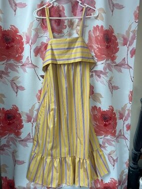 Pale yellow striped sundress